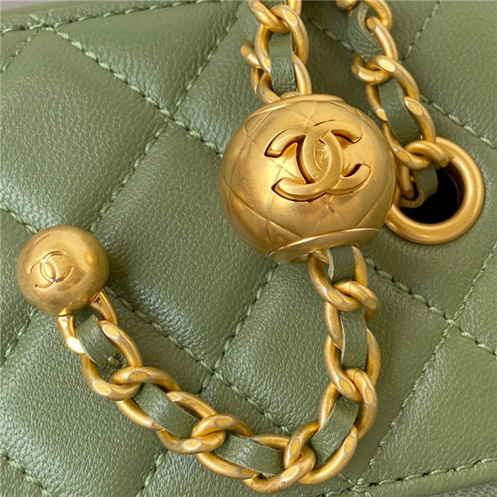 Chanel CLUTCH WITH CHAIN Lambskin & Gold-Tone Metal AP2303 Green A