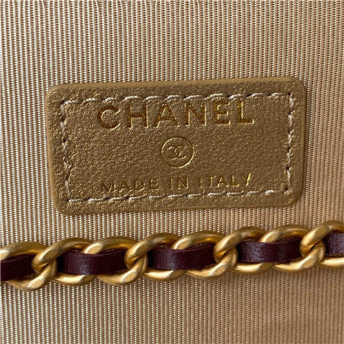 Chanel CLUTCH WITH CHAIN Lambskin & Gold-Tone Metal AP2303 Burgundy A