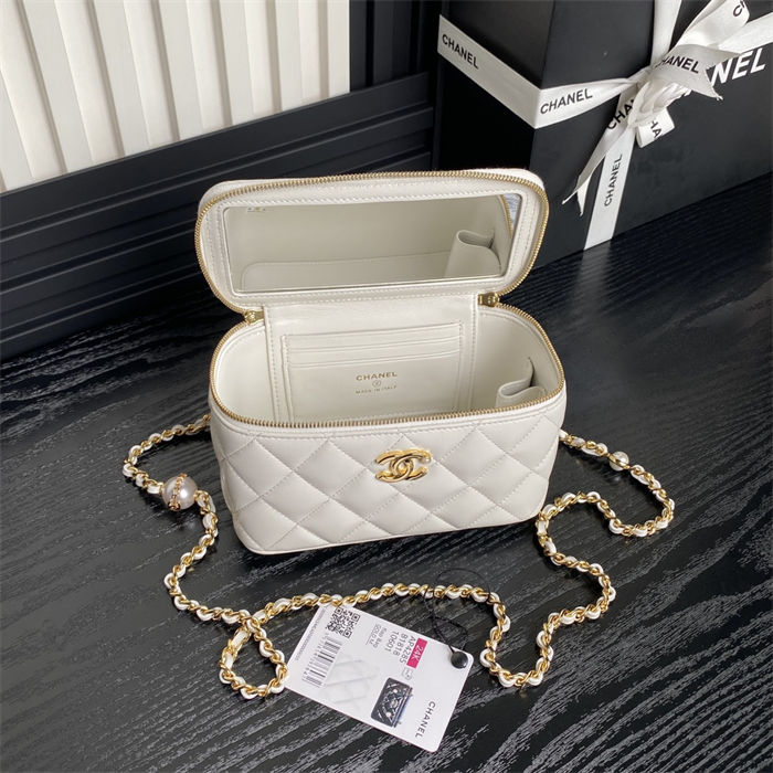 Chanel Vanity with Chain AP4283 Lambskin White High