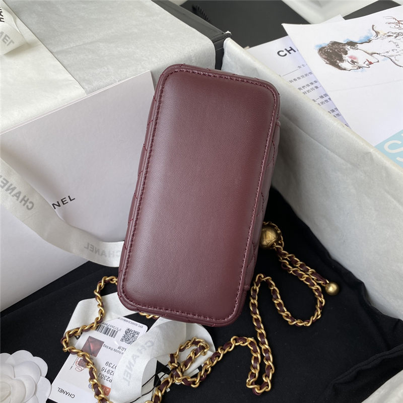 Chanel CLUTCH WITH CHAIN Lambskin & Gold-Tone Metal AP2303 Burgundy A