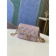 MINI FLAP BAG Iridescent Grained Calfskin & Gold-Tone Metal AS2855 Pink A