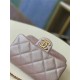 MINI FLAP BAG Iridescent Grained Calfskin & Gold-Tone Metal AS2855 Pink A