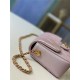 MINI FLAP BAG Iridescent Grained Calfskin & Gold-Tone Metal AS2855 Pink A