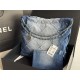 Chanel 22 MEDIUM HANDBAG Denim & Silver-Tone Metal AS3261 Gradient High