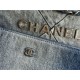 Chanel 22 MEDIUM HANDBAG Denim & Silver-Tone Metal AS3261 Gradient High