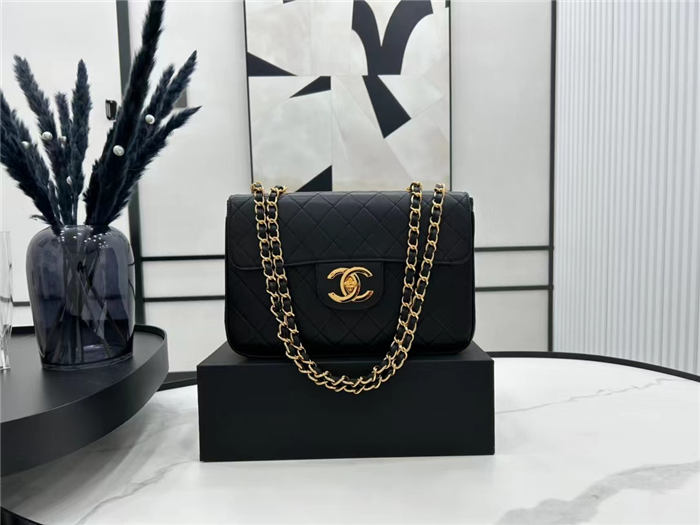 Chanel Large Classic Flap Bag AS1101 Lambskin Gold-Metal Black High