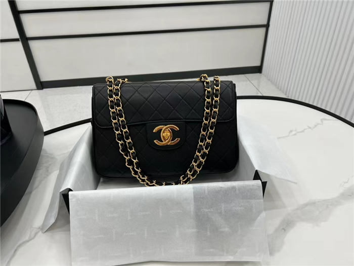 Chanel Large Classic Flap Bag AS1101 Lambskin Gold-Metal Black High