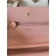 Classic Wallet on Chain AP0250 Grained Calfskin Pink Gold Metal A