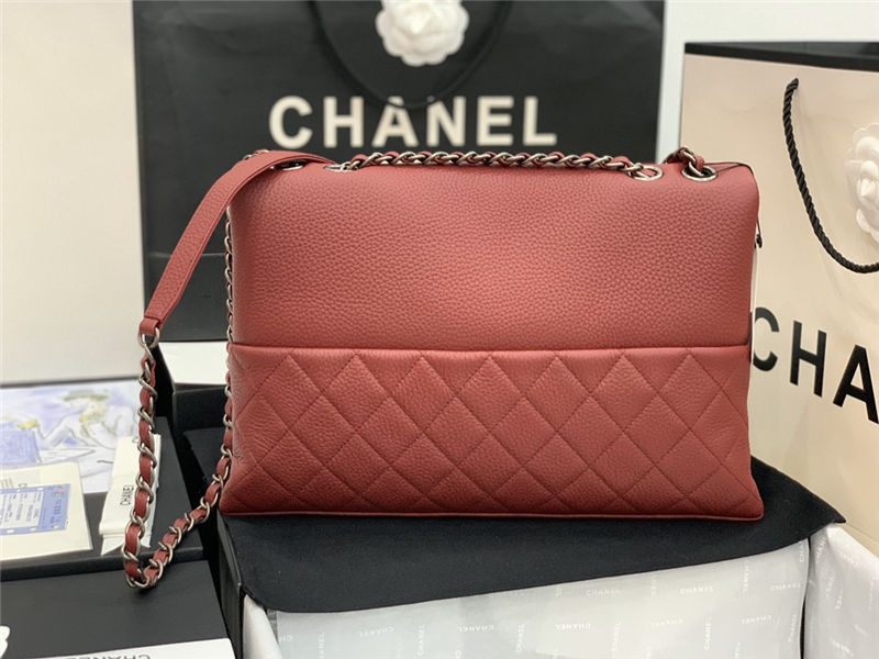 Chanel FLAP BAG Calfskin A8095 Burgundy High