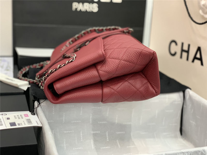 Chanel FLAP BAG Calfskin A8095 Burgundy High