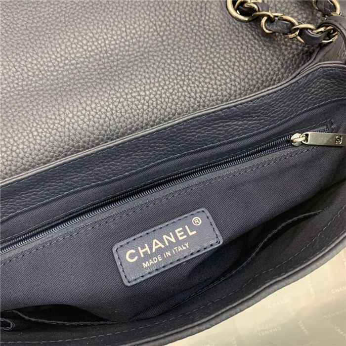 Chanel FLAP BAG Calfskin A8095 Navy Blue High