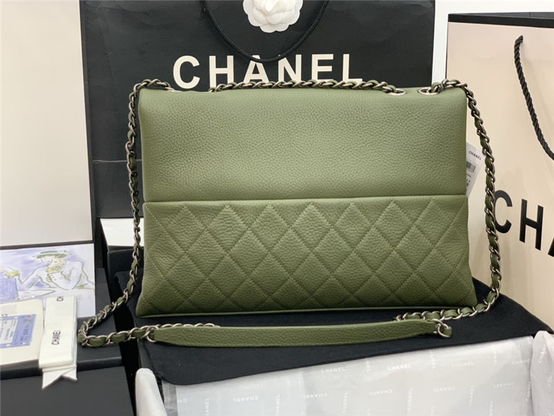 Chanel FLAP BAG Calfskin A8095 Green High