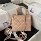 Chanel MINI FLAP BAG WITH TOP HANDLE AS4035 Lambskin Gold-Tone Metal Nude/Pink A