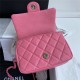 Supermini CLASSIC HANDBAG Grained Calfskin Pink A