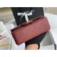 Mini CLASSIC HANDBAG Grained Calfskin Burgundy Gold Metal A