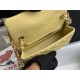 Mini CLASSIC HANDBAG Grained Calfskin Yellow-Lt Gold Metal A