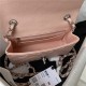 Mini CLASSIC HANDBAG Grained Calfskin Pink Silver Metal A