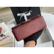 Mini CLASSIC HANDBAG Grained Calfskin Burgundy Silver Metal A