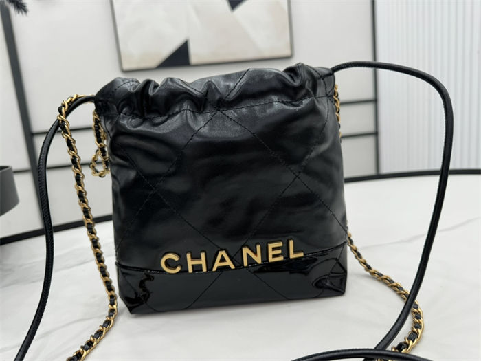 Chanel 22 MINI HANDBAG Patchwork Shiny Calfskin & Gold-Tone Metal AS3980 High