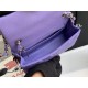 Mini CLASSIC HANDBAG Grained Calfskin Purple Silver Metal A