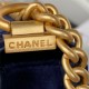 Chanel MINI BOY Chanel MESSENGER BAG Velvet & Gold-Tone Metal AS3315 Navy A