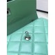 SMALL FLAP BAG WITH TOP HANDLE Lambskin Silver Metal Green A