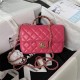 Chanel MINI FLAP BAG With Top Diamond Handle Lambskin & Gold-Tone Metal AS4140 Fuchsia A