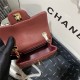 Supermini CLASSIC HANDBAG Grained Calfskin Burgundy Gold Metal B