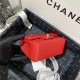 Supermini CLASSIC HANDBAG Grained Calfskin Red Silver Metal B