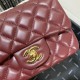 Supermini CLASSIC HANDBAG Lambskin Gold Burgundy B