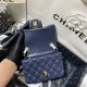 Supermini CLASSIC HANDBAG Lambskin Gold Navy Blue B