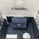 Supermini CLASSIC HANDBAG Lambskin Silver Navy Blue B