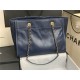 SHOPPING BAG Shiny Calfskin Crystal Pearls Strass Enamel Gold-Tone & Ruthenium-Finish Metal Navy Blue High