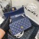 Mini CLASSIC HANDBAG Lambskin Gold Metal Navy B