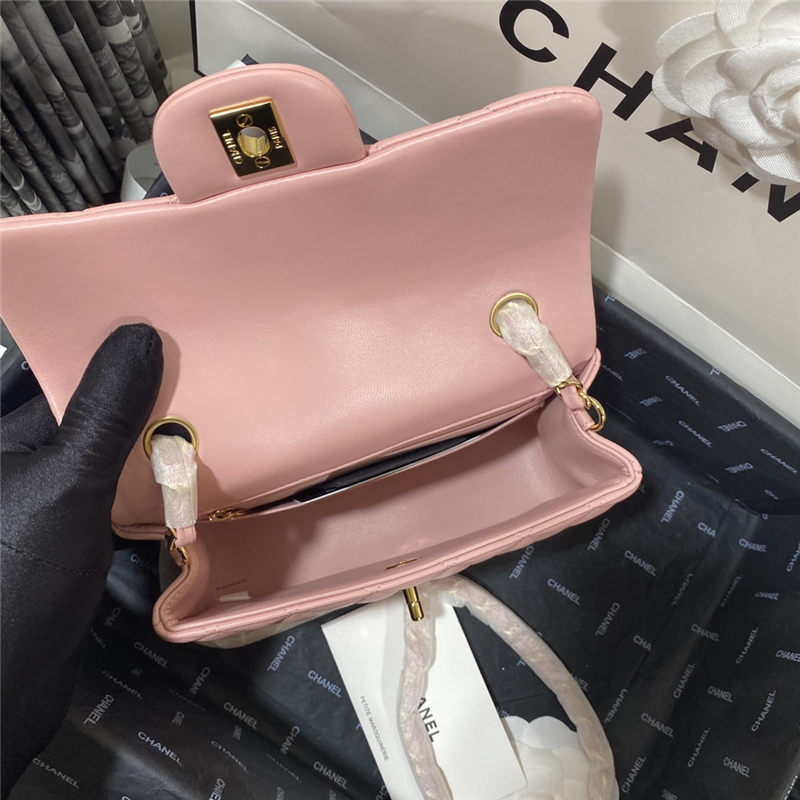 Mini CLASSIC HANDBAG Lambskin Gold Metal Pink B