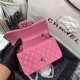 Mini CLASSIC HANDBAG Lambskin Silver Metal Pink B