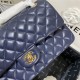 Medium CLASSIC HANDBAG Lambskin Navy Blue Gold Metal B