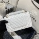 Medium CLASSIC HANDBAG Lambskin White Gold Metal B