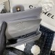 Medium CLASSIC HANDBAG Lambskin Grey Silver Metal B