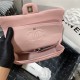 Medium CLASSIC HANDBAG Lambskin Pink Silver Metal B