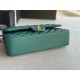 Medium CLASSIC HANDBAG Grained Calfskin Green Gold Metal A