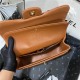 Large CLASSIC HANDBAG Lambskin Gold Metal Brown B