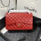 Large CLASSIC HANDBAG Lambskin Gold Metal Red B