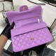 Large CLASSIC HANDBAG Lambskin Gold Metal Purple B