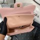 Large CLASSIC HANDBAG Grained Calfskin Gold Metal Pink B