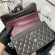 Large CLASSIC HANDBAG Lambskin Silver Metal Black B