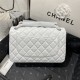 Large CLASSIC HANDBAG Lambskin Silver Metal White B