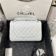 Large CLASSIC HANDBAG Lambskin Silver Metal White B