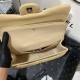 Large CLASSIC HANDBAG Lambskin Silver Metal Beige B