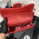 Large CLASSIC HANDBAG Lambskin Silver Metal Red B